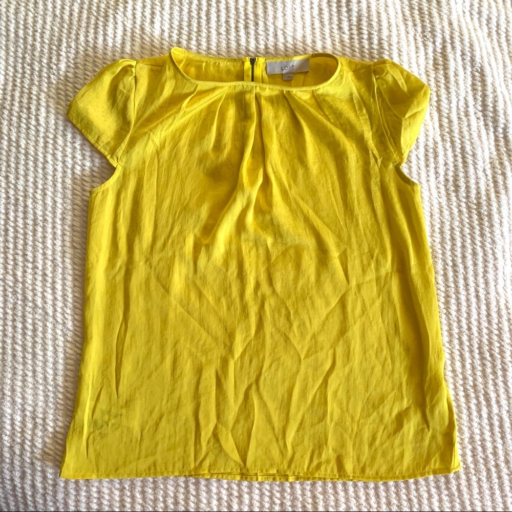 Yellow LOFT S capped sleeve top